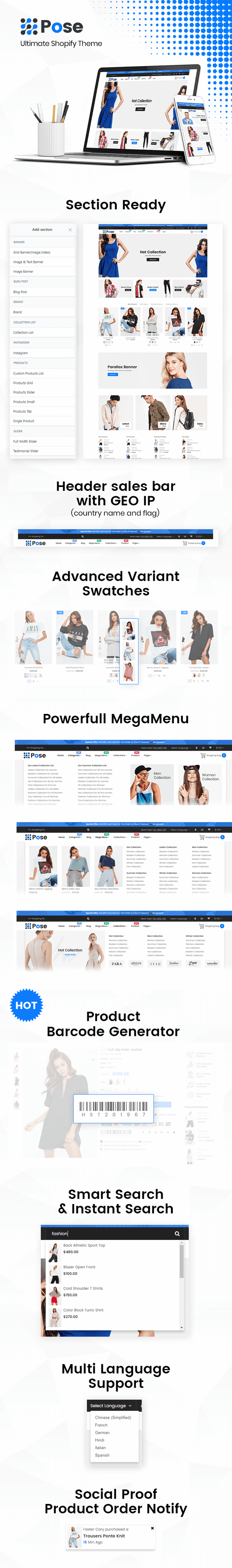 Pose - Fashion Shopify Theme Multipurpose Responsive Template