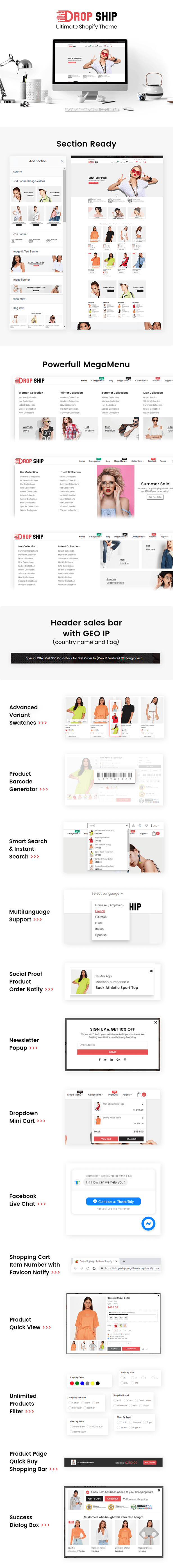 Dropshipping – Fashion Shopify Theme Multipurpose Responsive Template